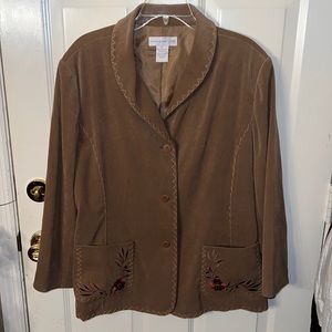 Womens Sz XL Susan Graver Jacket Brown